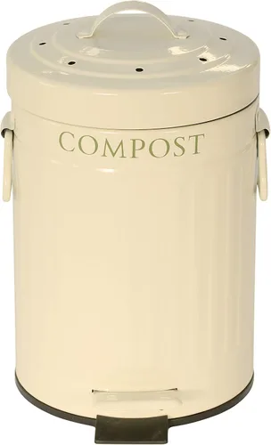 Miniatura 3 de KitchenCraft KCCOMPBIN - Papelera de cocina con pedal, metal, 3 litros, color crema