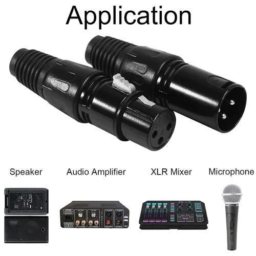 Miniatura 6 de DIANN 10pcs 3 Pin XLR Audio Jack Micrófono Conector - 5 Macho y 5 Hembra XLR Conectores