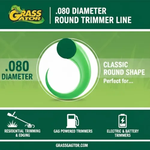 Miniatura 3 de Grass Gator Línea de recortadora redonda 2080 Diámetro de 0.080 pulgadas Bucle pequeño residencial de 50 pies para recortadoras de gas