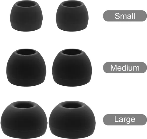 Miniatura 4 de Puntas de repuesto para auriculares JBL Endurance Run 2 con cable, puntas de silicona suave, 9 pares (S/M/L), color negro