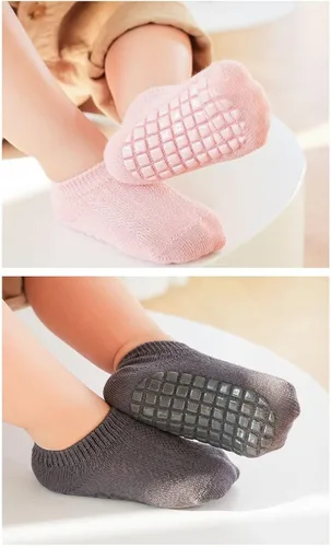 Miniatura 4 de Baby Boys Girls Non-Slip Socks Infants Toddler Combed Cotton Sock Cartoon Socks Anti-Slip Crew Socks