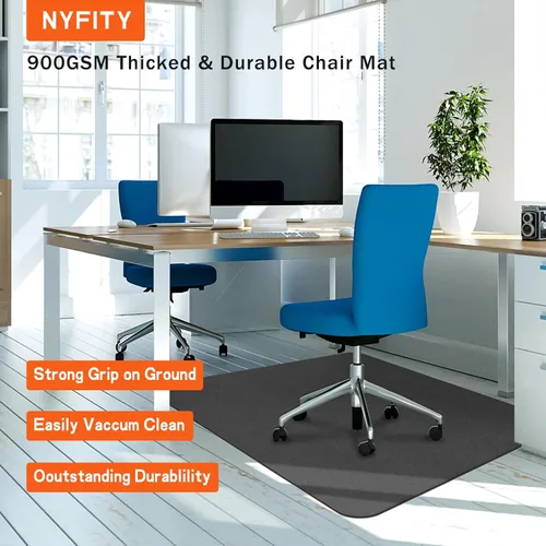 Miniatura 6 de Tapete para silla de oficina para suelos duros, antideslizante, resistente para debajo del escritorio, para suelos de madera, 51 x 63 pulgadas