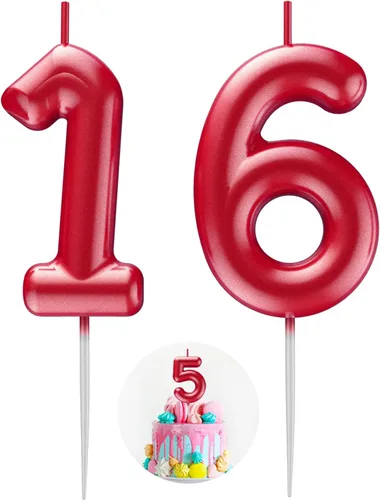 Miniatura 118 de Velas número 2 arcoíris con número 3D de feliz cumpleaños para decoración de fiesta de pastel de cumpleaños, suministros de celebración