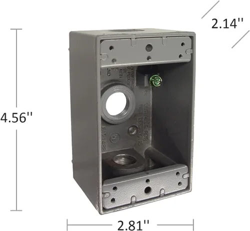 Miniatura 5 de Hubbell-Bell 5320-0 Caja resistente a la intemperie de una sola salida de 3 1/2 pulgadas, gris