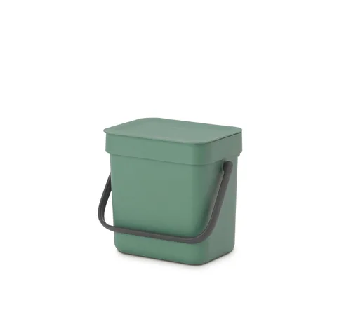 Miniatura 25 de Brabantia Sort & Go Cubo de Reciclaje 3.2 Galones (Verde Jade) Cubo de Basura de Plástico Eficiente en Espacio con Asa, Tapa Removible y Que