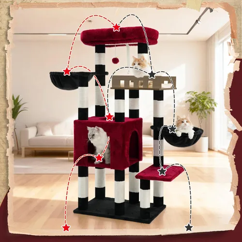 Miniatura 6 de Gitelsnour Árbol para gatos para gatos de interior grandes y adultos, torre para gatos resistente para gatos grandes de 20 libras o más, refugio