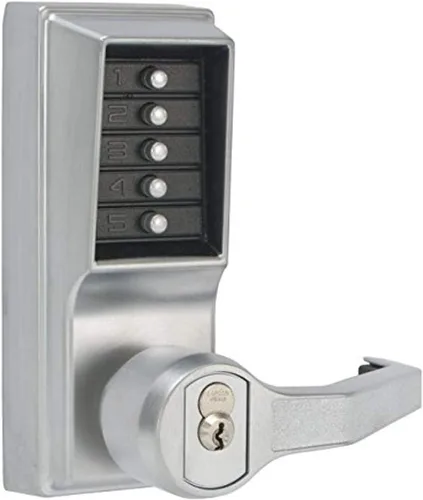 Kaba Simplex L1000 Series - Cerradura cilíndrica mecánica de metal con palanca, pestillo de tiro de 0.51 pulgadas, respaldo de 2.756 in, R/C