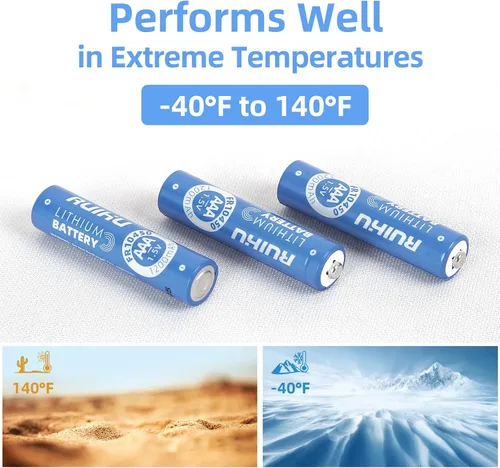 Miniatura 3 de Pilas de litio AAA, paquete de 8 baterías triple A de hierro de litio, baterías de litio AAA de 1.5 V 1200 mAh de larga duración para linterna