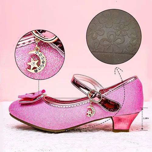 Miniatura 6 de Zapatos de ballet Mary Jane para niñas, zapatos de princesa de tacón bajo