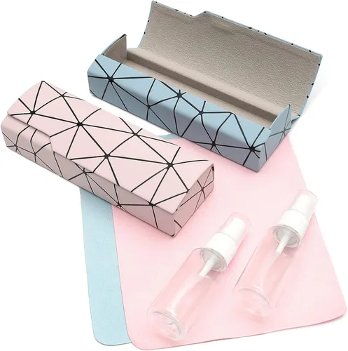 Miniatura 2 de Abwuulq - Funda de gafas deslumbrante celosía, funda protectora portátil para gafas, cubierta rígida para gafas de moda, unisex..