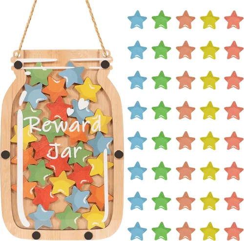 Miniatura 8 de Tarro de recompensa magnético personalizado con estrellas, tarro de recompensa para el aula para niños, tabla de comportamiento del sistema