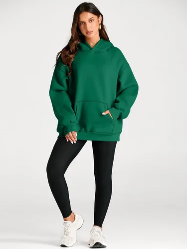 Miniatura 231 de Trendy Queen - Sudaderas extragrandes con capucha para mujer, suéteres de manga larga, sin botones, de vellón, de otoño, ropa de invierno