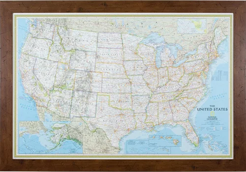 Miniatura 12 de Craig Frames mapa de viaje clásico de los Estados Unidos, Papel, 24 x 36 pulgadas