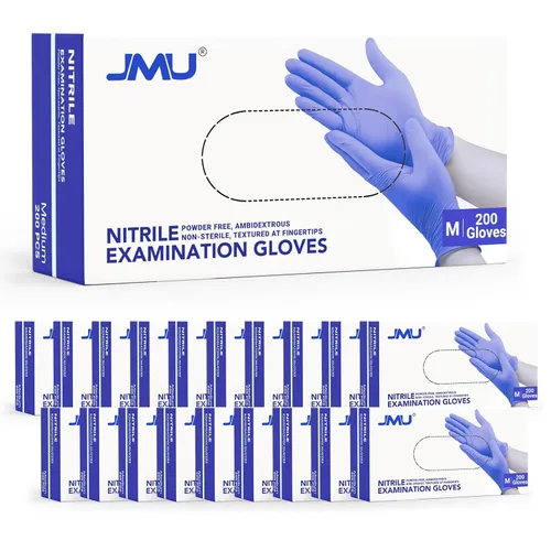 Miniatura 22 de JMU Guantes negros de nitrilo a granel mediano, caja de 1200, 3.5 mil, sin látex sin polvo