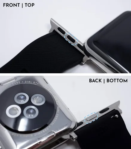 Miniatura 7 de Barton Watch Bands - Extensibles de silicona Elite para reloj - Accesorios y adaptadores negros con deposición física de vapor, de liberación