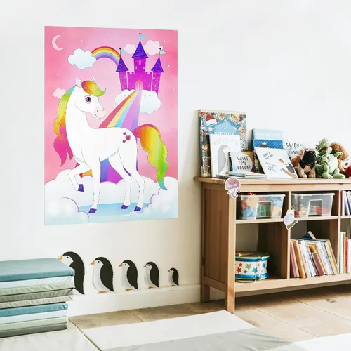 Miniatura 7 de JOYIN Pin The Unicorn Horn - Juego de 24 piezas de 21 x 28 pulgadas con temática de unicornio, suministros de fiesta, decoraciones de fiesta