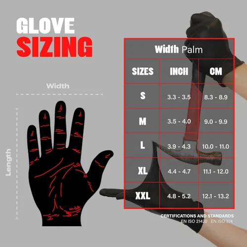 Miniatura 8 de London Labs Guantes desechables de nitrilo negro, sin látex y sin polvo, guantes de goma de 4 mil, para limpieza, cocina, mecánicos (XS-XXL)