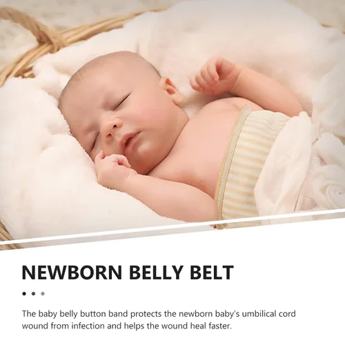 Miniatura 7 de Healifty Paquete de 3 bandas para el vientre de bebé de algodón suave, protector de vientre ajustable para el cordón umbilical transpirable