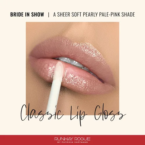 Miniatura 2 de Runway Rogue Brillo de labios clásico, brillo labial hidratante ultra transparente rosa perlado pálido, 'Bride in Show