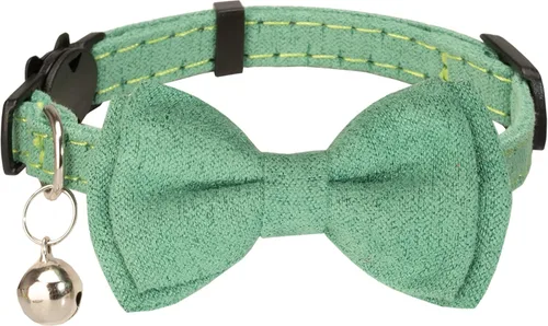 Miniatura 16 de Collar de gato con pajarita de campana Breakaway Kitten Small Pet Safety Solid Wedding Basic Pure Color Suede Soft Adjustable Sailor Bow - [1