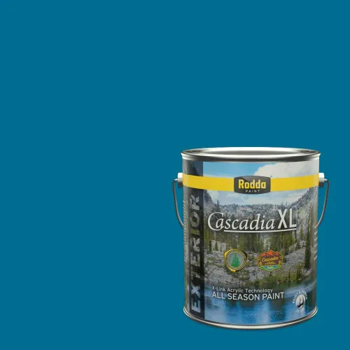 Miniatura 72 de Rodda Paint CASCADIA XL Pintura e imprimación satinada para exteriores en uno, cuarto de galón, azul playa norte