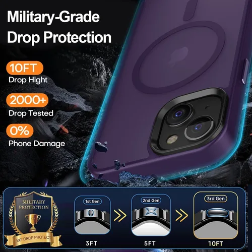 Miniatura 82 de Fuerte magnético para iPhone 11, compatible con Magsafe, [resistente a caídas de 13 pies] Funda trasera translúcida mate con sensación de piel