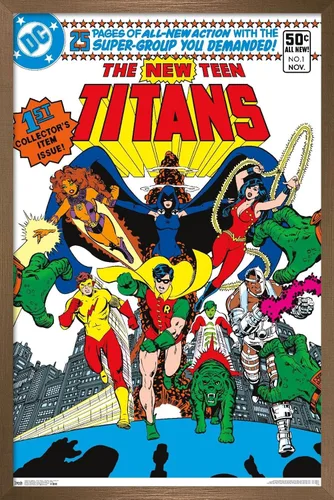 Miniatura 14 de Trends International DC Comics - Póster de pared #1 de Teen Titans - The New Teen Titans, 14.725 x 22.375 pulgadas, versión enmarcada de madera