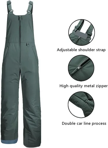 Miniatura 24 de Baberos de nieve para mujer, impermeables, aislados, para esquí, snowboard, invierno, cálidos, overoles, trajes de nieve Ripstop