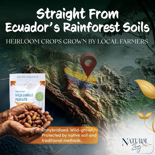 Miniatura 4 de Natural Zing Raw OrganicWild Jungle Peanuts – 8 oz Cacahuetes de reliquia orgánicos saludables Variedad ecuatoriana rara y no hibridada Raw