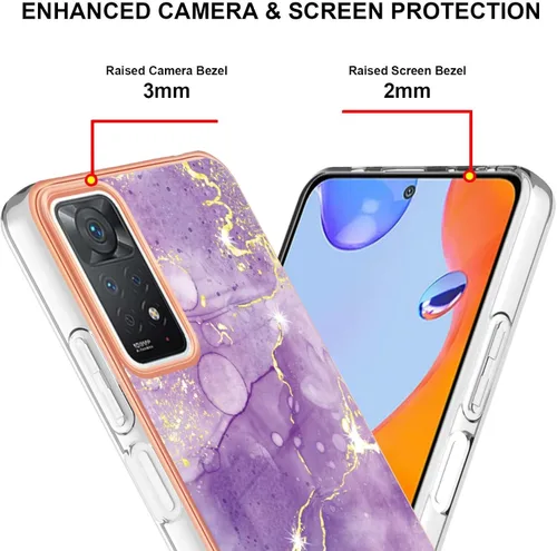 Miniatura 4 de Funda delgada para Xiaomi Redmi Note 11 Pro, funda brillante con patrón de mármol IMD para niñas, cubierta de protección de pantalla y cámara