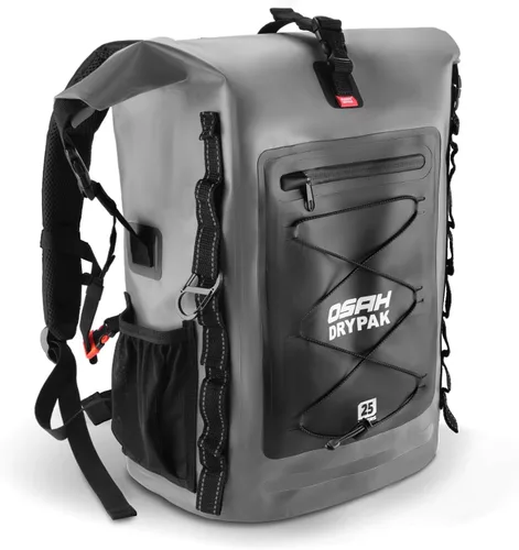 Miniatura 32 de OSAH DRYPAK Mochila impermeable Bolsa seca – Mochila de senderismo enrollable para viajes, kayak, canotaje, camping y pesca, Gris, Ocio
