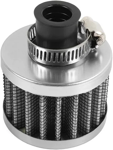 Miniatura 23 de 2 piezas de filtro de aire de entrada de aire frío con respiradero de 12 mm, filtro de respiración para tapa de válvulas para automóvil y Negro