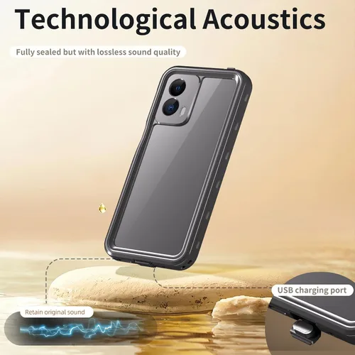 Miniatura 6 de Funda para Motorola Moto G 5G 2024 con protector de pantalla integrado, funda impermeable resistente de cuerpo completo sumergible a prueba de polvo