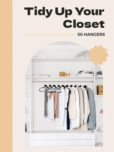 Miniatura 9 de HOUSE DAY Perchas de Plástico Negro Paquete de 30, Delgadas que Ahorran Espacio, Perchas Antideslizantes para Ropa con Almohadillas de Goma, Percha