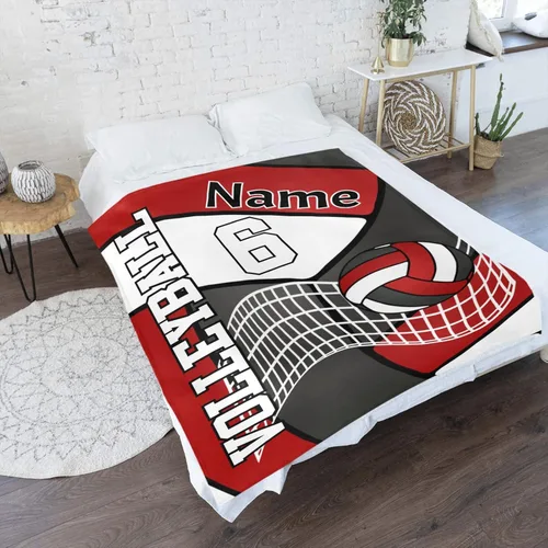 Miniatura 2 de Manta deportiva de voleibol personalizada con nombre, manta de forro polar suave para niñas y niños, recién nacidos, regalo de cumpleaños, 40 x 50