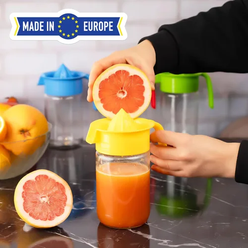 Miniatura 4 de Exprimidor de limón de vidrio, exprimidor pequeño de pomelo y cítricos, extractor manual con mango y boquilla de vertido, sin BPA y sin plomo