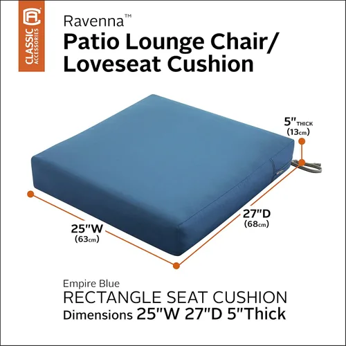 Miniatura 2 de Classic Accessories Ravenna - Cojín de asiento de patio resistente al agua de 21 x 19 x 5 pulgadas, color gris pardo oscuro, cojín de sofá biplaza