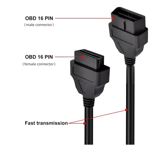 Miniatura 3 de Cable de extensión OBD2 para todos los lector de códigos y herramienta de escaneo de diagnóstico, adaptador de cable extensor de diagnóstico de 5