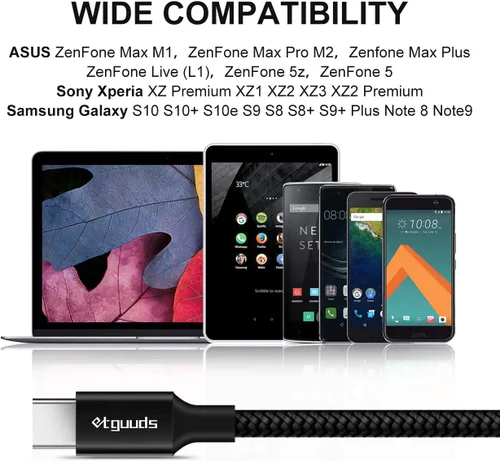 Miniatura 8 de etguuds Cable largo USB A a USB C de 10 pies, paquete de 2 cables de carga rápida tipo C para iPhone 17 16 15 Pro Max Plus Air 16e, Samsung Galaxy