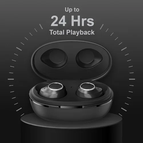 Miniatura 4 de Auriculares inalámbricos V5 Bluetooth funcionan para Xiaomi M2007J17I con estuche de carga para auriculares intrauditivos. (V5.0 negro)