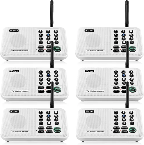 Miniatura 10 de Wuloo Intercomunicadores inalámbricos para el hogar, rango de 5280 pies, 10 canales 3 códigos, sistema de intercomunicación inalámbrico para casa