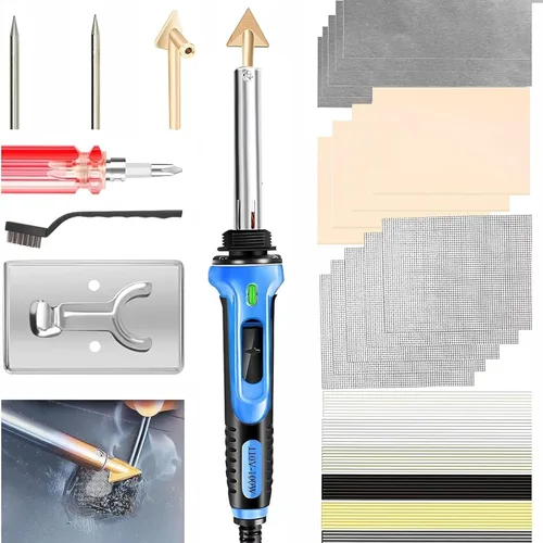 Soldador de plástico – Kit de soldadura de plástico de 100 W con 56 varillas de soldadura, herramienta profesional de reparación de superficies para