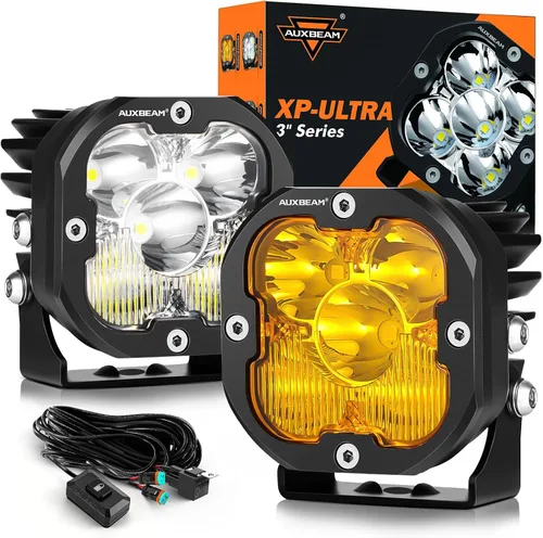 Miniatura 8 de Auxbeam Pods LED de 5 Pulgadas, Serie XP-Ultra Luz de Conducción Todoterreno 110W Super Foco Barra de Luz Cubo con Cubierta Ámbar, Luces Antiniebla