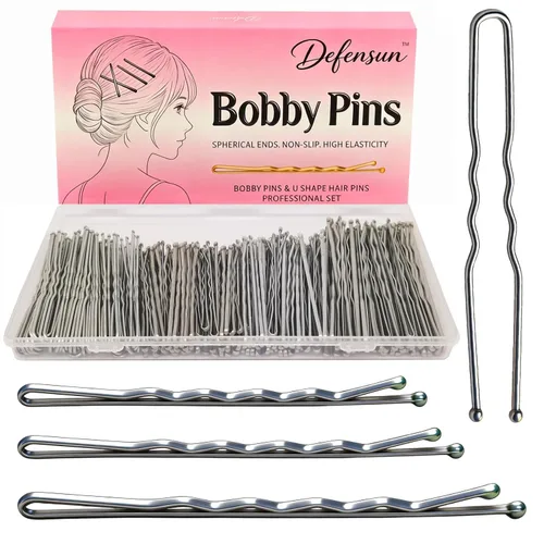 Miniatura 23 de Kit de 200 pines gruesos dorados y rubios, 150 horquillas para el cabello (2.2 pulgadas, 2.36 pulgadas, 2.75 pulgadas) + 50 pines en forma de U
