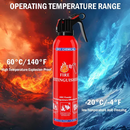 Miniatura 7 de ABC Dry Chemical Extintor de incendios de 2 unidades – Extintor de incendios doméstico para montaje en pared para cocina, hogar, barco, casa rodante