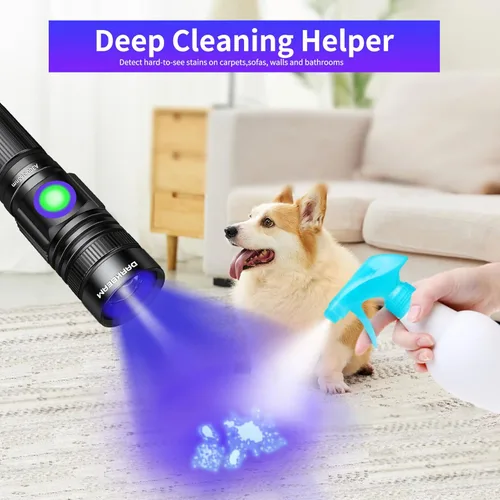 Miniatura 2 de DARKBEAM Linterna UV de 365 nm recargable de luz negra - Potentes mini linternas ultravioleta LED, lámpara portátil USB-C Woods - para detección