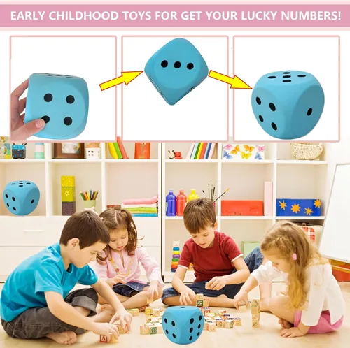 Miniatura 4 de Juguete grande de bola antiestrés de 3.9 pulgadas, dados de espuma de poliuretano, juguetes de mesa para niños, para obtener tus números de la suerte