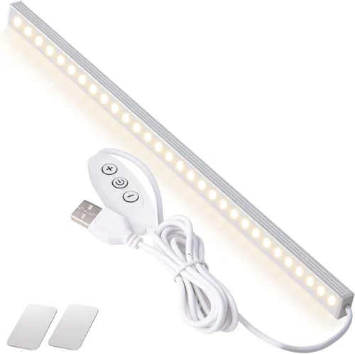 Miniatura 8 de DWEPTU Paquete de 2 Luces LED Debajo del Gabinete Regulables Luces Debajo del Gabinete con Alimentación USB para Luz de Armario Barra de Luz Debajo