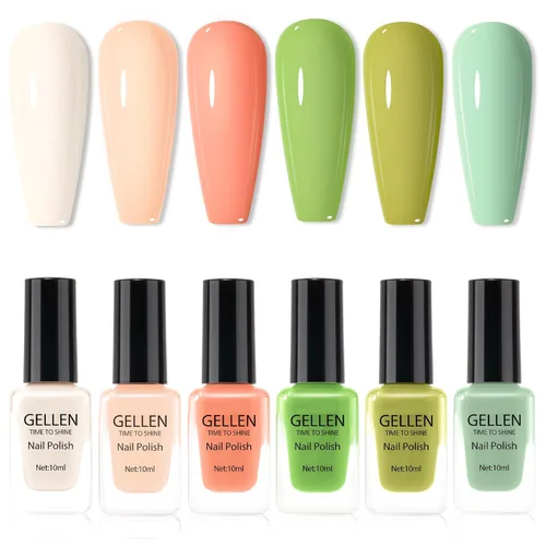 Miniatura 35 de GELLEN Juego de Esmalte de Uñas en 4 Colores Negro, Blanco, Gris & Base y Capa Superior, Esmalte de Uñas de Tendencia Otoño/Invierno Negro, Blanco