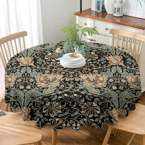 Miniatura 223 de Mantel Floral Retro de Pájaros, Diseño Original Bohemio William Morris Estampado Cubierta de Mesa para Hogar Picnic Fiesta Comedor Cocina William